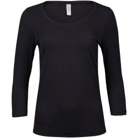 Tee Jays dame 3/4 langærmet T-shirt, Sort, M