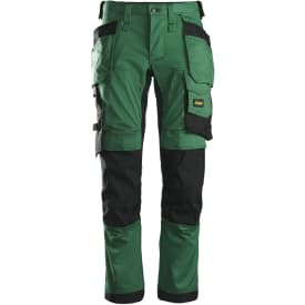 Snickers 6241 AllroundWork arbetsbyxor med stretch, grön/svart, st 116