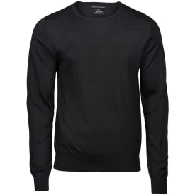 Tee Jays Crew Neck trøje med merinould, Sort, M