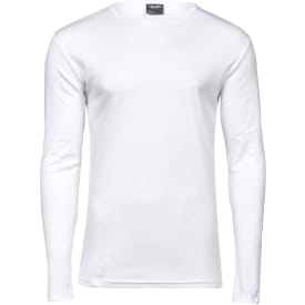 Tee Jays Interlock langærmet T-shirt, Hvid, M