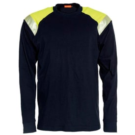 Tranemo langærmet T-shirt, Marine/Hi-Vis gul, 3XL