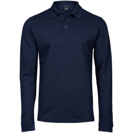 Tee Jays Luxury stretch langærmet polo T-shirt, Navy, XL