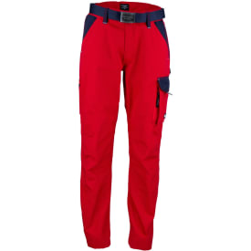 Kramp Original arbejdsbukser med bælte, Rød/Marine, 3XL