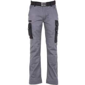 Kramp Original Light arbejdsbukser med bælte, Grå/Sort, 4XL