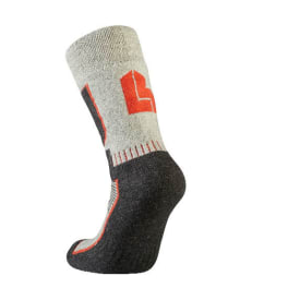 L.Brador 741U uld arbejdsstrømper, Koksgrå/Orange, 40-43