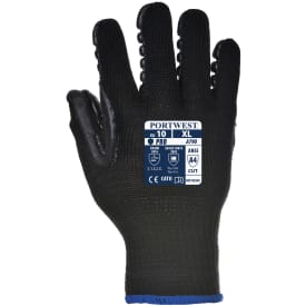 Portwest A790 vibrationsdæmpende handsker, Sort, XL/10