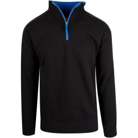 YOU Valdez sweatshirt med kort lynlås, Sort/kornblå, M