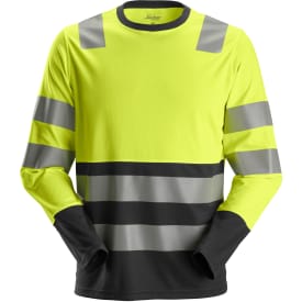 Snickers AllroundWork langærmet T-shirt 2433, Hi-vis Gul/Sort, XL
