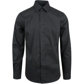 YOU Sanremo modern fit langærmet stretchskjorte, Sort, 2XL