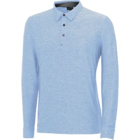 Pitch Stone langærmet polo, Light blue melange, XS