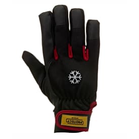 Kramp vinterhandsker med velcro, Sort/Rød, 11/2XL