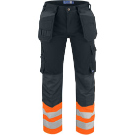 ProJob håndværkerbukser 6530, Sort/Hi-vis Orange, D116