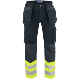 ProJob håndværkerbukser 6530, Sort/Hi-Vis Gul, D112