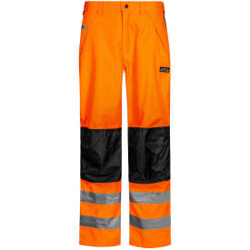 Lyngsøe Multinorm regnbukser, Hi-Vis Orange/Sort, 4XL