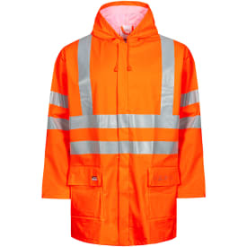 Lyngsøe Multinorm PU regnjakke, Hi-vis Orange, 2XL