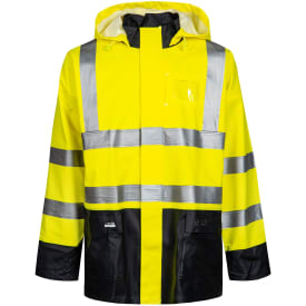Lyngsøe PU/PVC regnjakke, Hi-vis Gul/Marine, XL