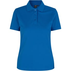 ID dame Pique Polo T-shirt med stretch, Azure, L