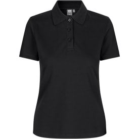 ID dame Pique Polo T-shirt med stretch, Sort, L