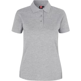 ID dame Pique Polo T-shirt med stretch, Grå Melange, 2XL