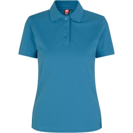 ID dame Pique Polo T-shirt med stretch, Turkis, 3XL