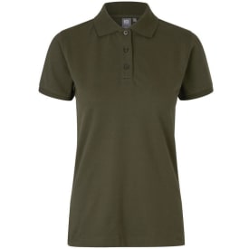 ID dame Pique Polo T-shirt med stretch, Oliven, XS