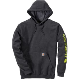 Carhartt Midweight hoodie med logga på ärmen, koksgrå, st XS