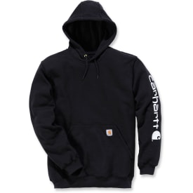Carhartt Midweight hoodie med logga på ärmen, svart, st XL