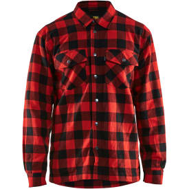 Blåkläder Workwear 3225 fodrad flanellskjorta, röd/svart, st L