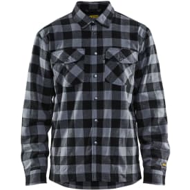 Blåkläder Workwear 3225 fodrad flanellskjorta, grå/svart, st 4XL