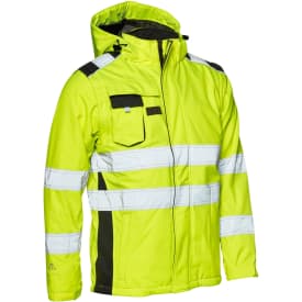 ELKA Visible Xtreme 2-i-1 vinter softshelljakke, Hi-vis Gul/Grå, 5XL