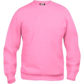 Clique Basic Roundneck collegetröja, ljusrosa, st 3XL