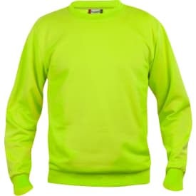 Clique Basic Roundneck sweatshirt, hi-vis grøn, str. 3XL