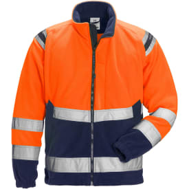 Fristads fleecejakke 4041, Hi-vis Orange/Marine, 2XL
