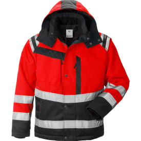 Fristads vinterjakke 4043, Hi-vis Rød/Sort, L