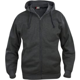 Clique Basic hettegenser med glidelås, koksgrå, str. 3XL