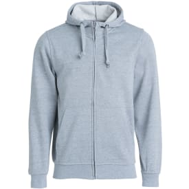 Clique Basic hettegenser med glidelås, gråmelert, str. 5XL