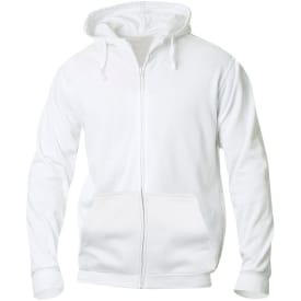 Clique Basic hettegenser med glidelås, hvit, str. 3XL