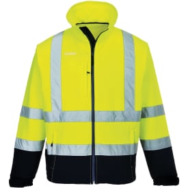 Portwest softshelljakke, Hi-Vis gul/marine, 2XL