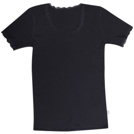 Joha Cecilie dame T-shirt med merinould, Sort, 2XL