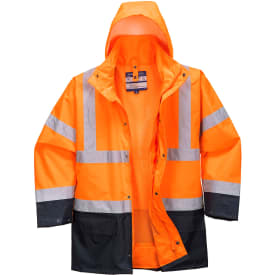 Portwest 5-i-1 parkajakke, Hi-vis Orange/Marine, 5XL