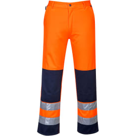 Portwest arbejdsbukser, Hi-vis Orange/Marine, L