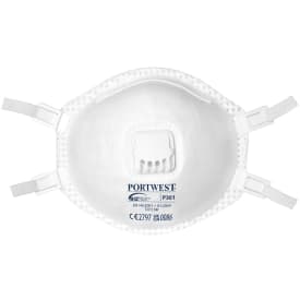 Portwest 10-pak justerbar støvmaske FFP3 med ventil, Hvid, ONESIZE