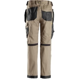 Snickers AllroundWork Canvas+ håndværkerbukser 6224, Khaki/Sort, 52