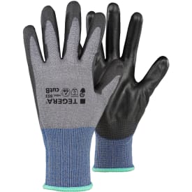 Tegera 803 ESD skærehæmmende handsker Cut B, Sort/Grå/Blå, 12