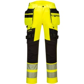 Portwest DX4 håndværkerbukser full stretch, Hi-vis Gul/Sort, 48