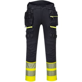 Portwest DX4 håndværkerbukser full stretch, Hi-vis Gul/Sort, 46
