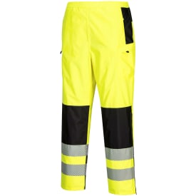 Portwest PW3 dame regnbukser, Hi-vis Gul/Sort, S
