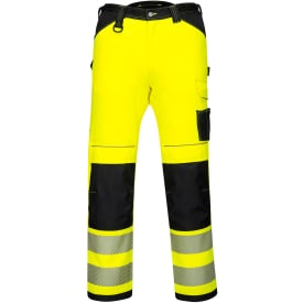 Portwest PW3 dame arbejdsbukser, Hi-vis Gul/Sort, 38