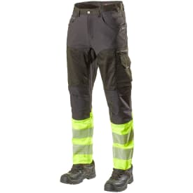 L.Brador arbejdsbukser 1073PB, Sort/Hi-Vis Gul, D104