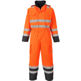 Portwest BizFlame regnkedeldragt, Hi-vis Orange/Marine, M